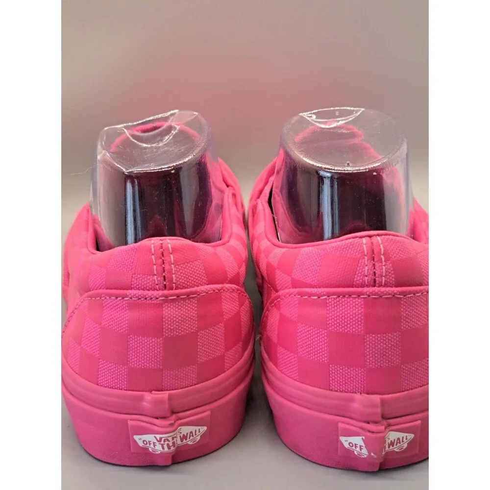 VANS Mens Slip-On Checkerboard Sneaker Pink Canvas US 9 Women's 10.5